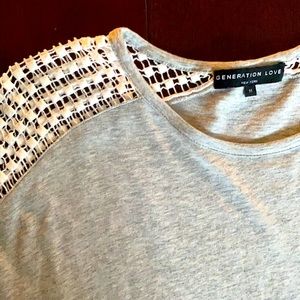 Super Cute Shoulder grey top